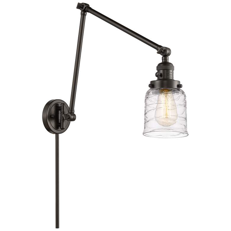 Image 1 Bell 8" Oil Rubbed Bronze LED Double Swing Arm With Deco Swirl Shade