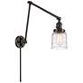 Bell 8" Oil Rubbed Bronze LED Double Swing Arm With Deco Swirl Shade