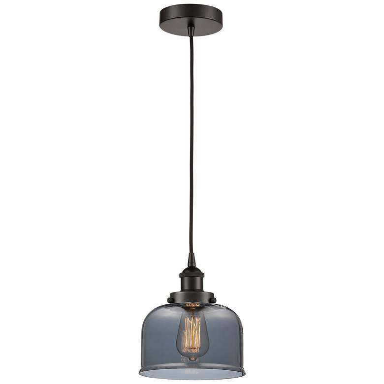 Image 1 Bell 8 inch Oil Rubbed Bronze Mini Pendant w/ Plated Smoke Shade