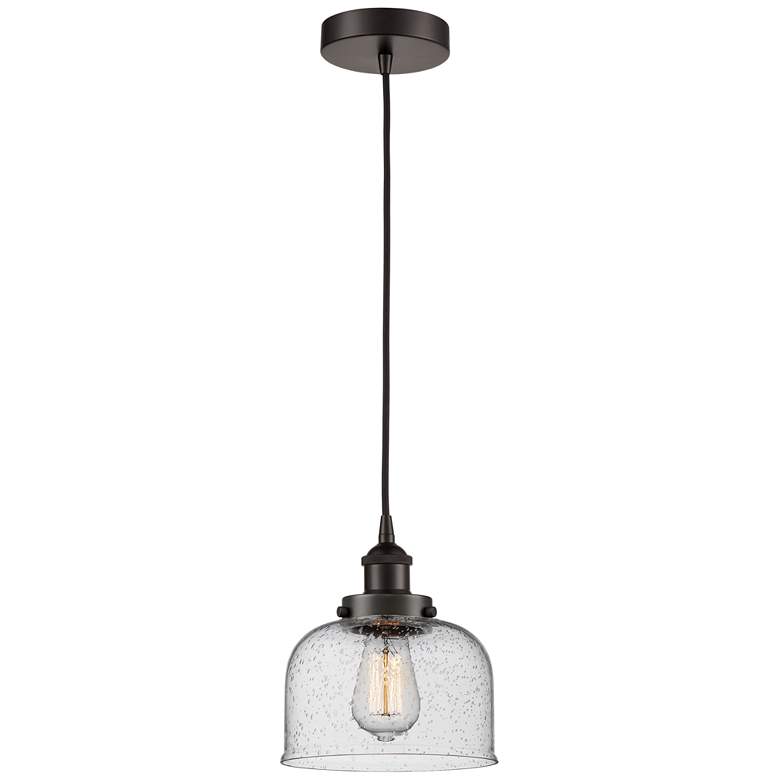 Image 1 Bell 8" Oil Rubbed Bronze Mini Pendant w/ Seedy Shade
