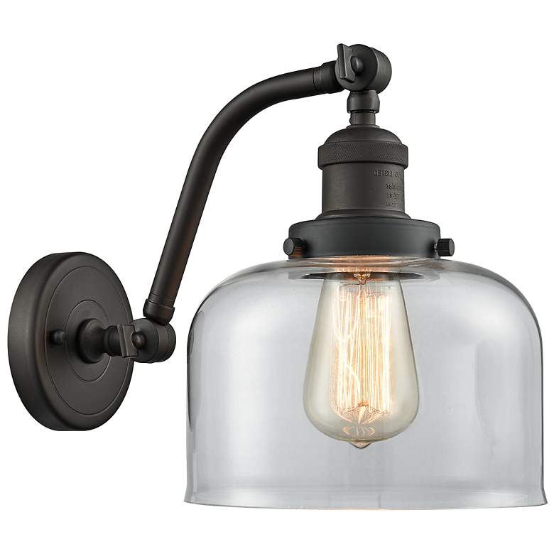 Image 1 Bell 8" Oil Rubbed Bronze Sconce w/ Clear Shade