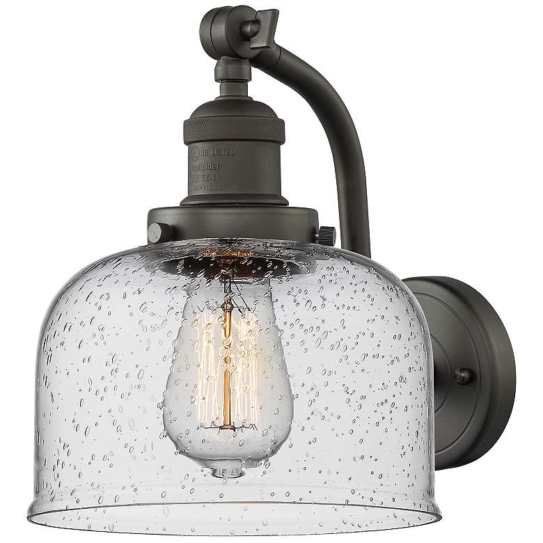 Image 1 Bell 8" Oil Rubbed Bronze Sconce w/ Seedy Shade