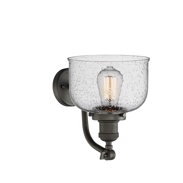 Image 2 Bell 8" Oil Rubbed Bronze Sconce w/ Seedy Shade more views