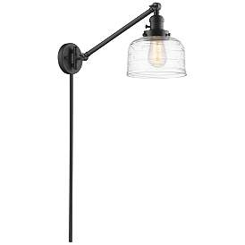 Image1 of Bell 8" Oil Rubbed Bronze Swing Arm With Clear Deco Swirl Shade