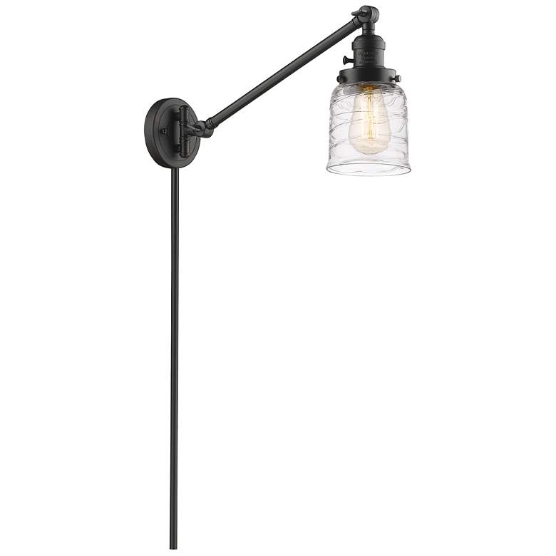 Image 1 Bell 8" Oil Rubbed Bronze Swing Arm With Deco Swirl Shade