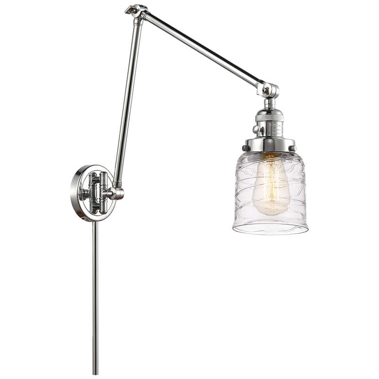 Image 1 Bell 8" Polished Chrome LED Double Swing Arm With Deco Swirl Shade