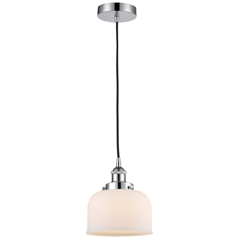 Image 1 Bell 8" Polished Chrome Mini Pendant w/ Matte White Shade