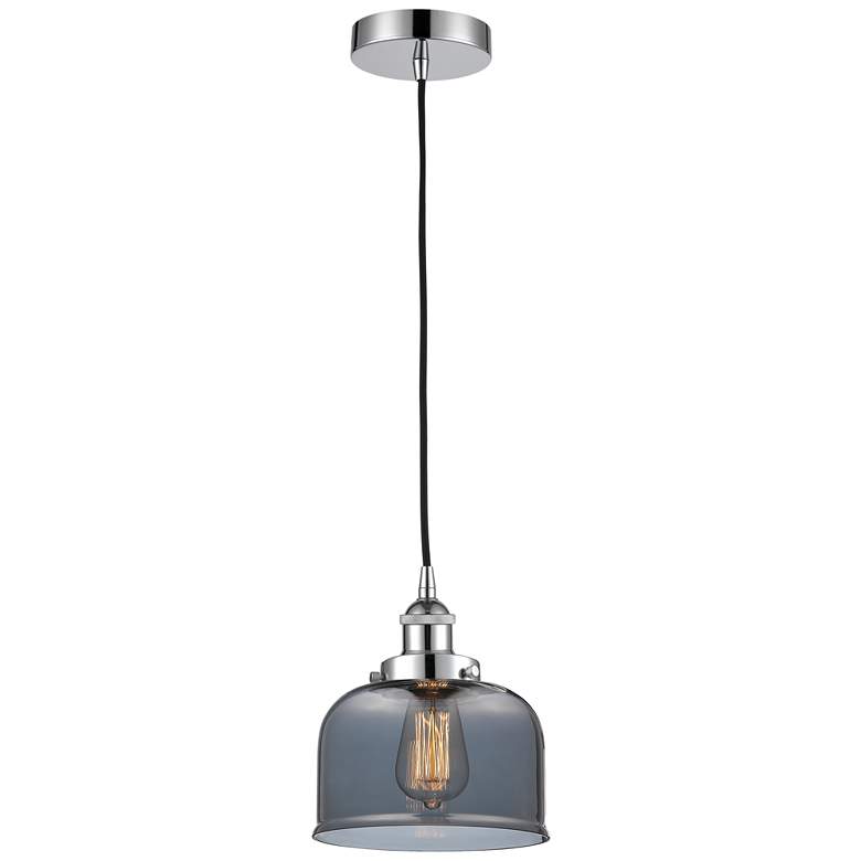 Image 1 Bell 8" Polished Chrome Mini Pendant w/ Plated Smoke Shade