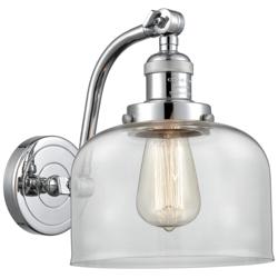 Bell 8" Polished Chrome Sconce w/ Clear Shade