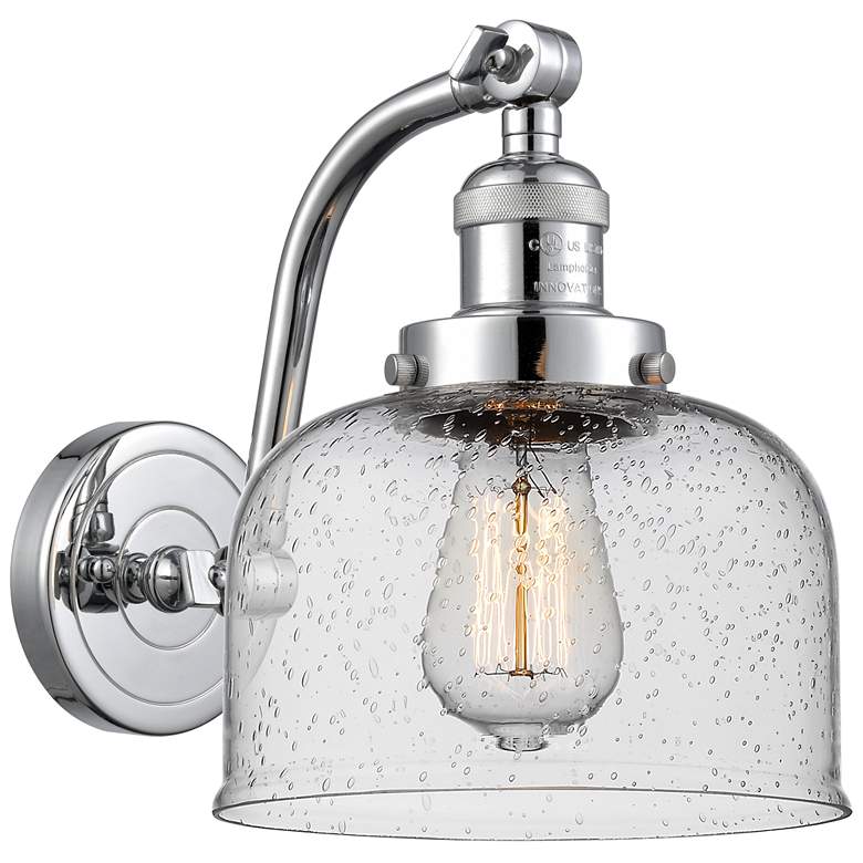 Image 1 Bell 8" Polished Chrome Sconce w/ Seedy Shade