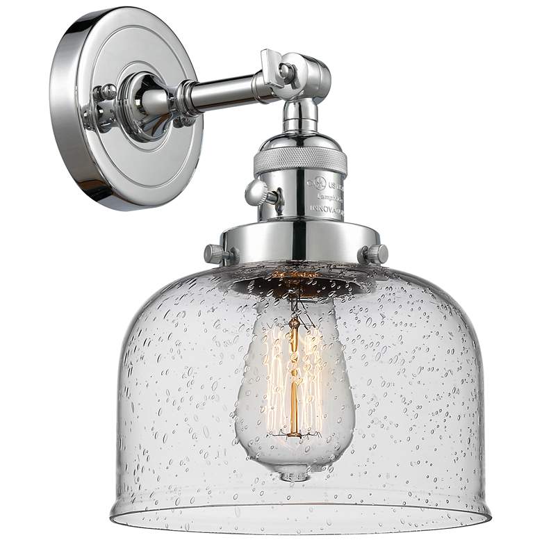 Image 1 Bell 8" Polished Chrome Sconce w/ Seedy Shade