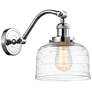 Bell 8" Polished Chrome Sconce With Clear Deco Swirl Shade
