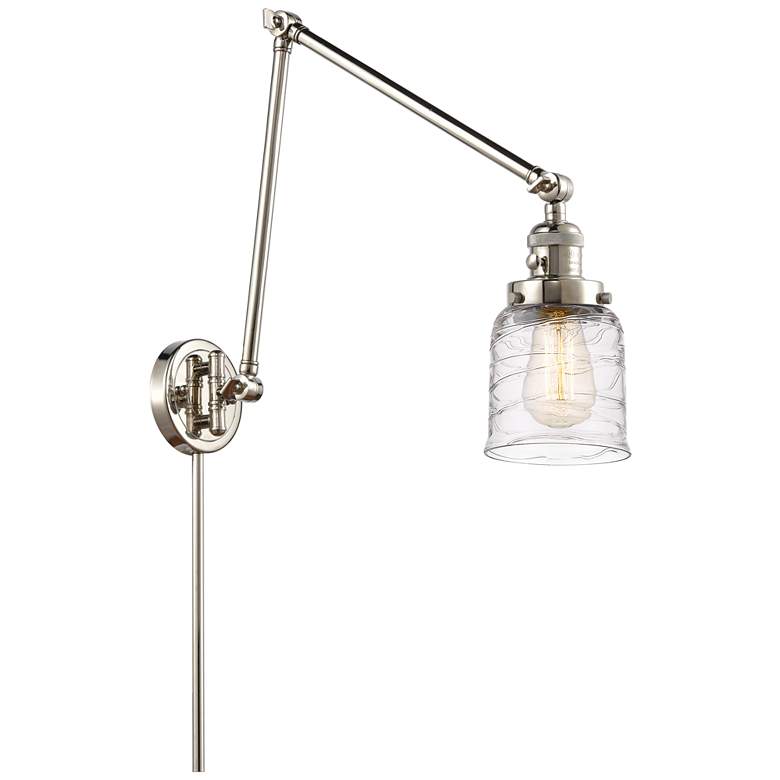 Image 1 Bell 8" Polished Nickel LED Double Swing Arm With Deco Swirl Shade