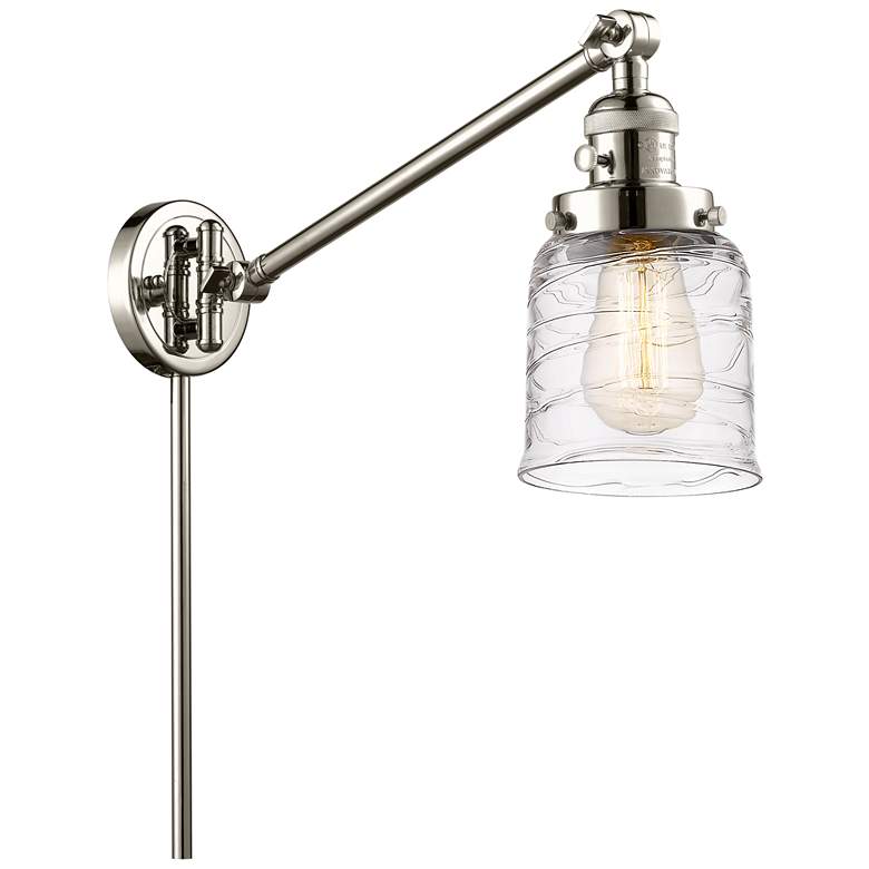 Image 1 Bell 8" Polished Nickel LED Swing Arm With Deco Swirl Shade