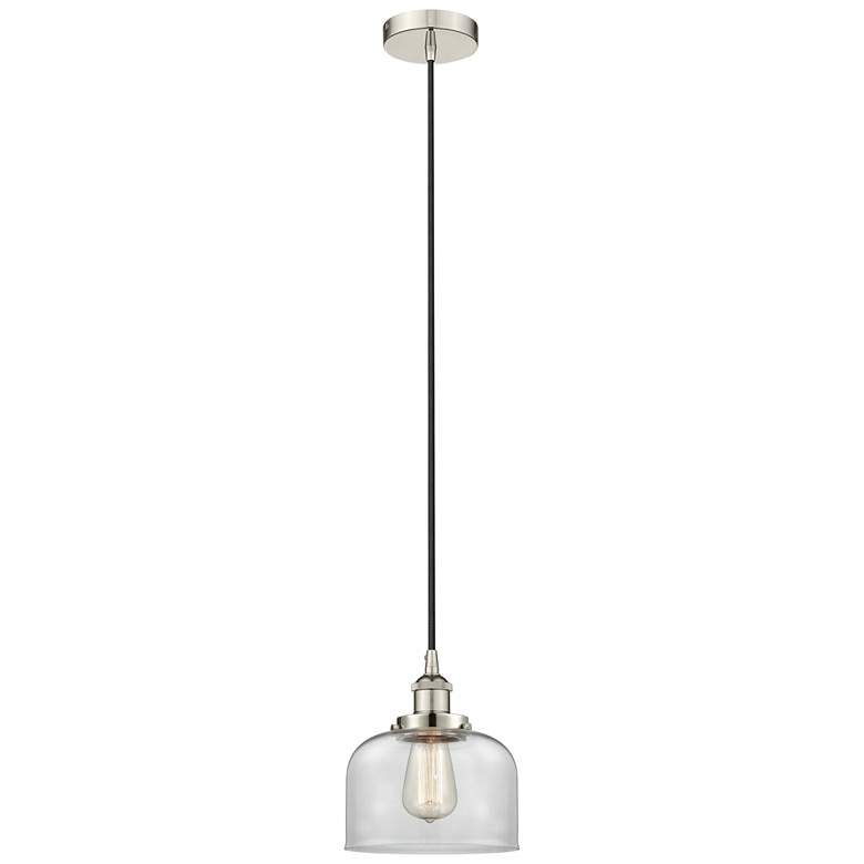 Image 1 Bell 8" Polished Nickel Mini Pendant w/ Clear Shade