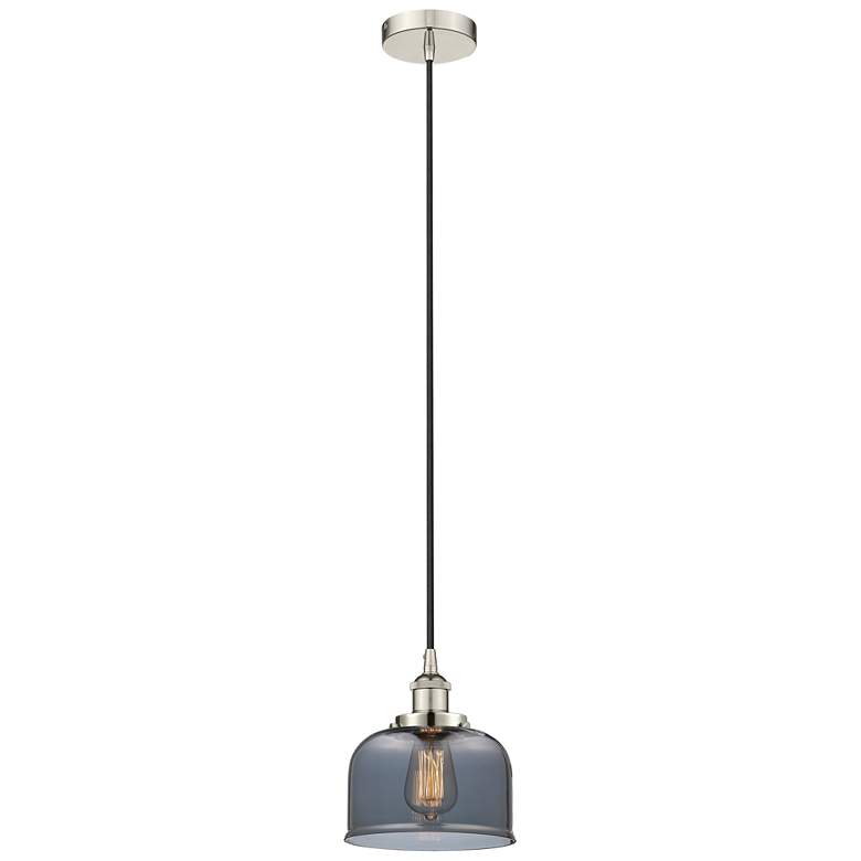 Image 1 Bell 8" Polished Nickel Mini Pendant w/ Plated Smoke Shade