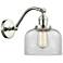 Bell 8" Polished Nickel Sconce w/ Clear Shade