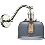Bell 8" Polished Nickel Sconce w/ Plated Smoke Shade