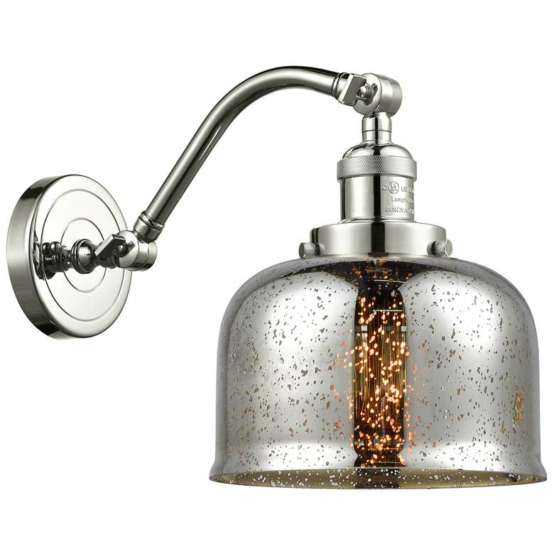 Image 1 Bell 8" Polished Nickel Sconce w/ Silver Plated Mercury Shade