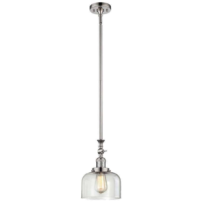 Image 1 Bell 8" Polished Nickel Tiltable Mini Pendant w/ Clear Shade
