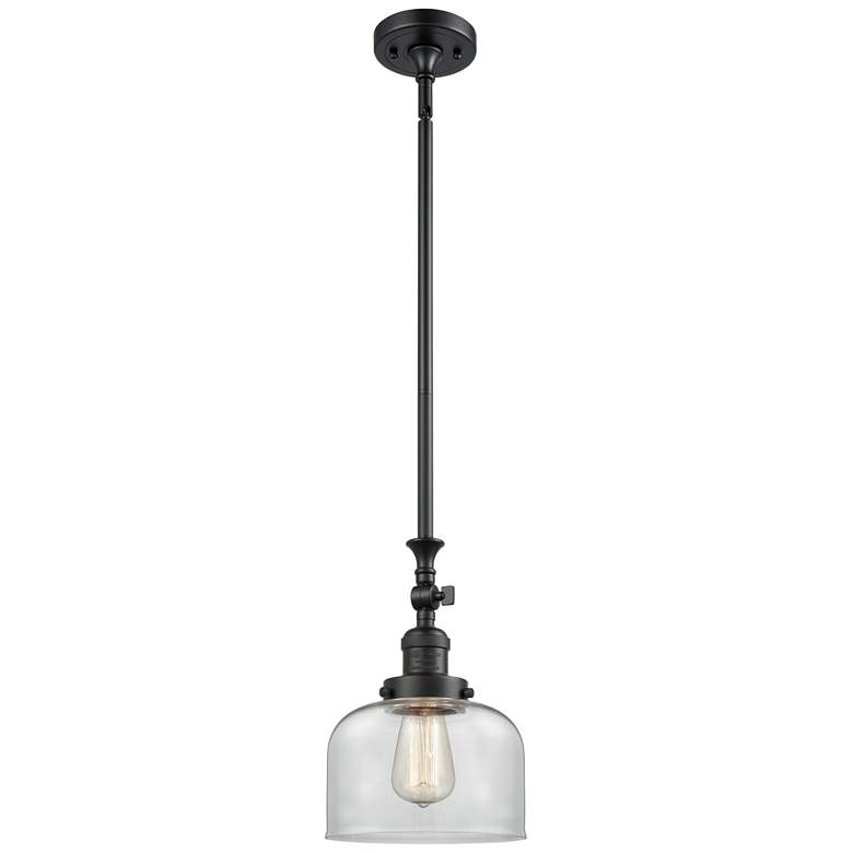 Image 1 Bell 8" Tiltable LED Mini Pendant - Matte Black - Clear Shade