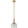 Bell 8" Wide Brushed Brass Stem Hung Tiltable Mini Pendant w/ Seedy Sh