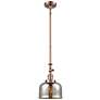 Bell 8" Wide Copper Stem Hung Mini Pendant w/ Silver Plated Mercury Sh