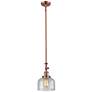 Bell 8" Wide Copper Stem Hung Tiltable Mini Pendant w/ Seedy Shade