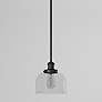 1_Bell 8" Wide Matte Black Mini Pendant with Clear Glass