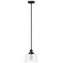 4_Bell 8" Wide Matte Black Mini Pendant with Clear Glass more views