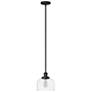 7_Bell 8" Wide Matte Black Mini Pendant with Clear Glass more views