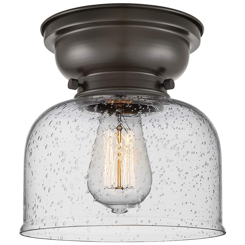 Image 1 Bell 8" Wide Oil-Rubbed Bronze LED Ceiling Light
