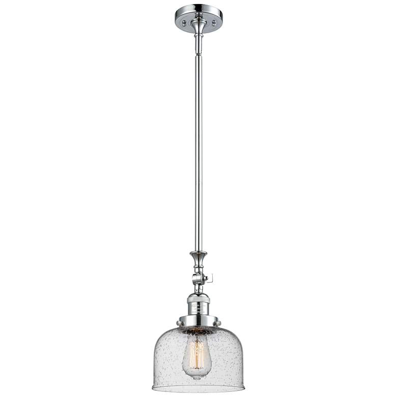 Image 1 Bell 8" Wide Polished Chrome Stem Hung Tiltable Mini Pendant w/ Seedy