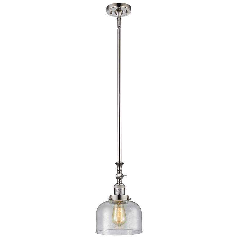 Image 1 Bell 8" Wide Polished Nickel Stem Hung Tiltable Mini Pendant w/ Seedy