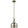 Bell 8"W Antique Brass Stem Hung Mini Pendant w/ Mercury Shade