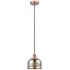Bell 8"W Antique Copper Corded Mini Pendant w/ Silver Mercury Shade