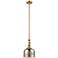 Bell 8"W Brushed Brass Stem Hung Mini Pendant w/ Mercury Shade