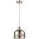 Bell 8"W Brushed Satin Nickel Mini Pendant w/ Mercury Glass