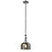 Bell 8"W Brushed Satin Nickel Stem Hung Mini Pendant w/ Plated Smoke S
