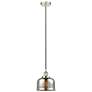 Bell 8"W Polished Nickel Corded Mini Pendant w/ Silver Mercury Shade