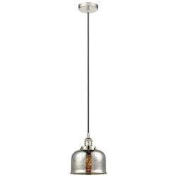 Bell 8&quot;W Polished Nickel Corded Mini Pendant w/ Silver Mercury Shade