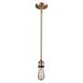 2_Bell 8" Wide Antique Copper Mini Pendant with Clear Bell Glass Shade more views