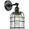 Bell Cage 6" Matte Black Sconce w/ Seedy Shade
