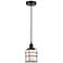 Bell Cage 6" Wide Matte Black Corded Mini Pendant With White Shade