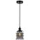 Bell Cage 6"W Matte Black Corded Mini Pendant w/ Plated Smoke Shade