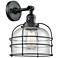 Bell Cage 9" Matte Black Sconce w/ Seedy Shade