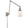 Bell Polished Nickel Swing Arm Wall Lamp with White Shade