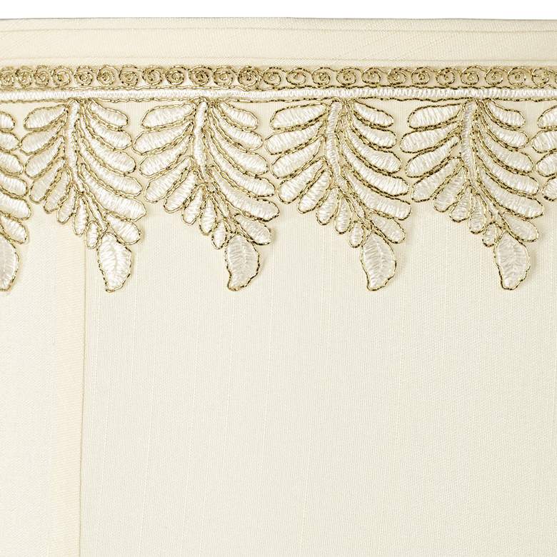 Image 2 Bell Shade with Embroidered Leaf Trim 7x20x13.75 (Spider) more views