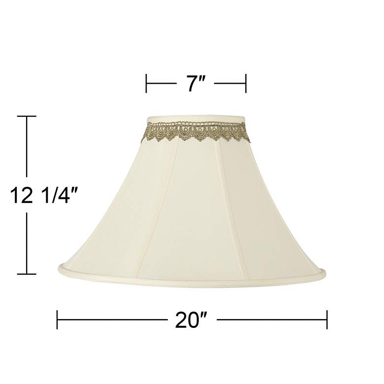 Image 3 Bell Shade with Gold Lace Trim 7x20x13.75 (Spider) more views