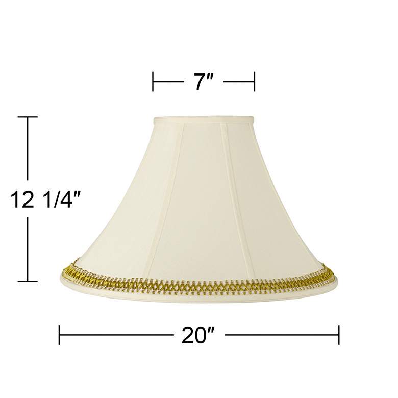 Image 3 Bell Shade with Gold Satin Weave Trim 7x20x13.75 (Spider) more views